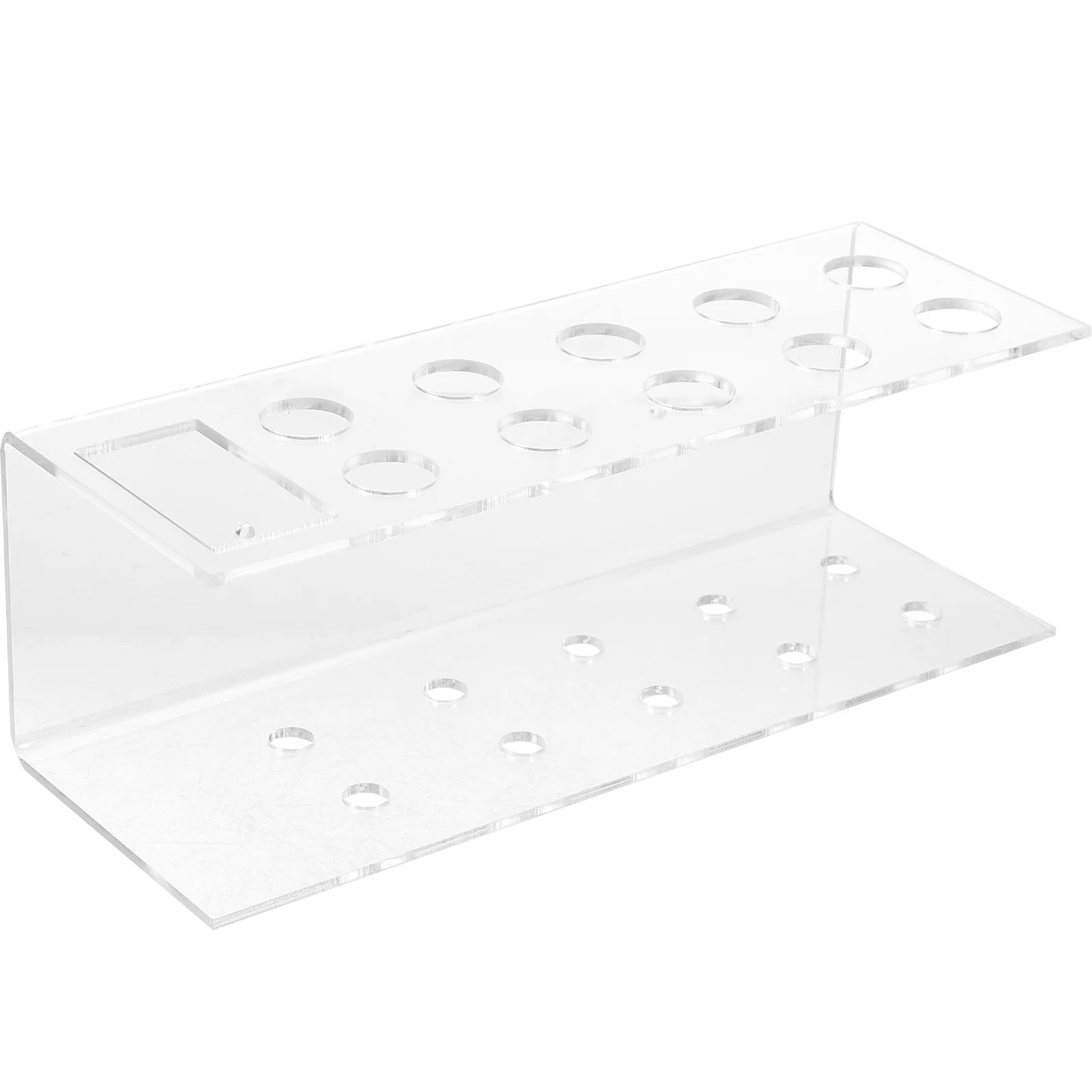 

Acrylic 10-Hole Marker Storage Holder Clear Desk Pen Organizer Sturdy Portable Stationery Rack for Office School Students