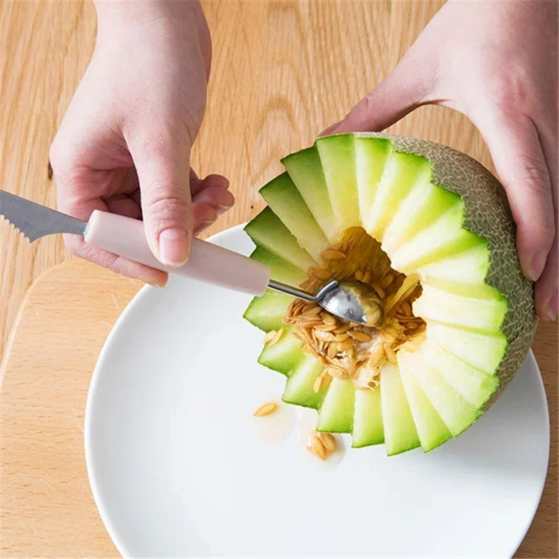 Multi Function Fruit Carving Knife Watermelon Baller Ice Cream Dig Ball Scoop Spoon Baller Kitchen DIY Tools Gadgets Cooking