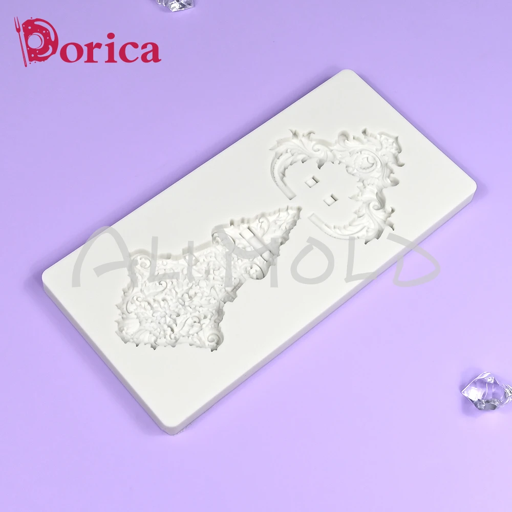 Retro Pattern Silicone Relief Mold Sugarcraft Chocolate Fondant Cake Mould DIY Resin Clay Relief Model Home Decorating Tools