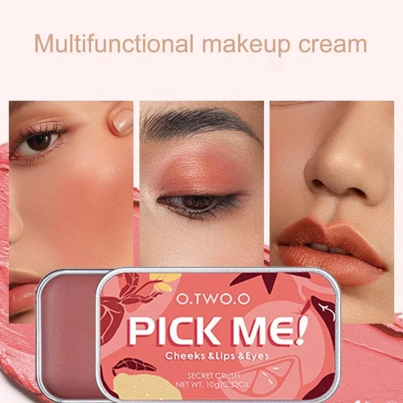 Multi-Use Makeup Palette Set 3 In 1 Lipstick Blush Soap Eyeshadow Palette Waterproof Long-Lasting Cosmetics For Face