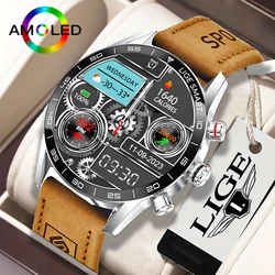 LIGE AMOLED Screen Smart Watch For Men Smart Watch Waterproof Bluetooth Call Smartwatch Fashion Business Clock New Smartband Man