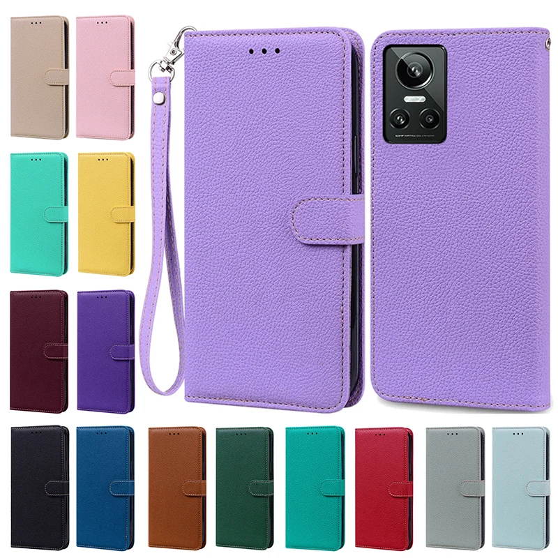 

For Realme GT Neo 3 Case RMX3561 RMX3560 Leather Wallet Flip Case For Oppo Realme GT Neo3 150W Funda GTNeo3 Shockproof Card Slot