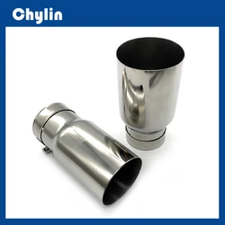 1 PC Stainless Steel Universal Exhaust System End pipe Car Exhaust Pipe Single Straight Muffler Tip For Mitsubishi Mazad
