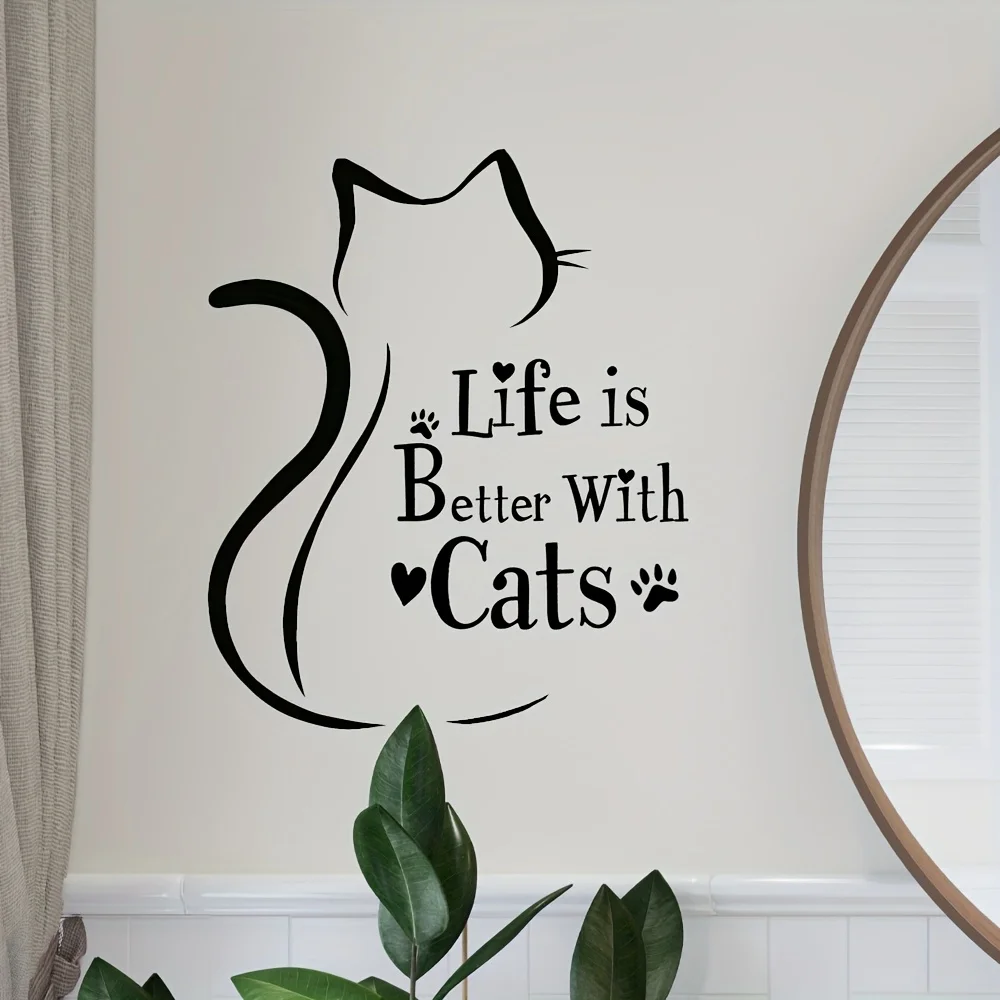1 Cat Silhouette Wall Sticker - 