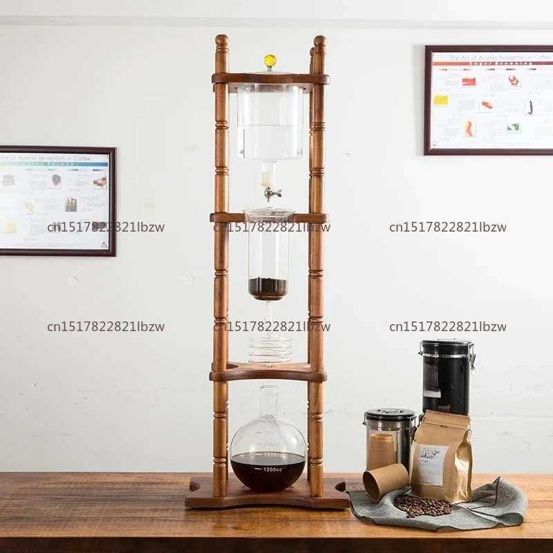 3000ml ice drop coffee pot drip filter ice brew manual coffee machine large commercial solid wood hand brew cold brew pot