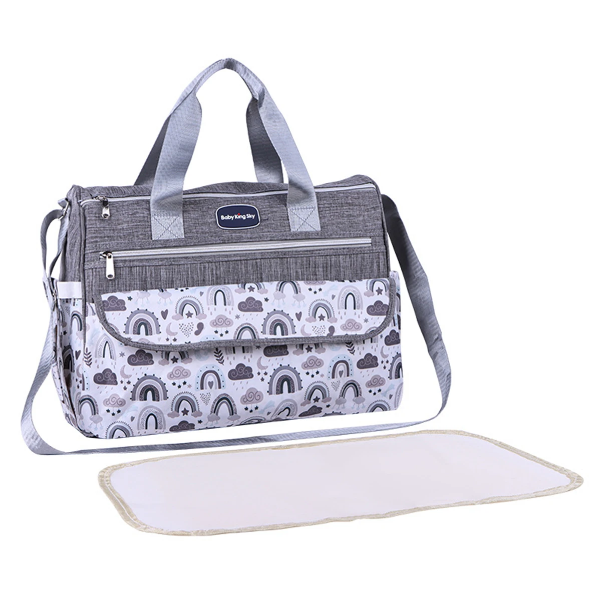 

New Fashionable Cloud Color Picture Shoulder Mommy Bag; Multi-Functional Large-Capacity Cross-Body Mommy Bag; Satchel Satchel Mother and Baby Bag for Travel and Maternity Diaper Bag