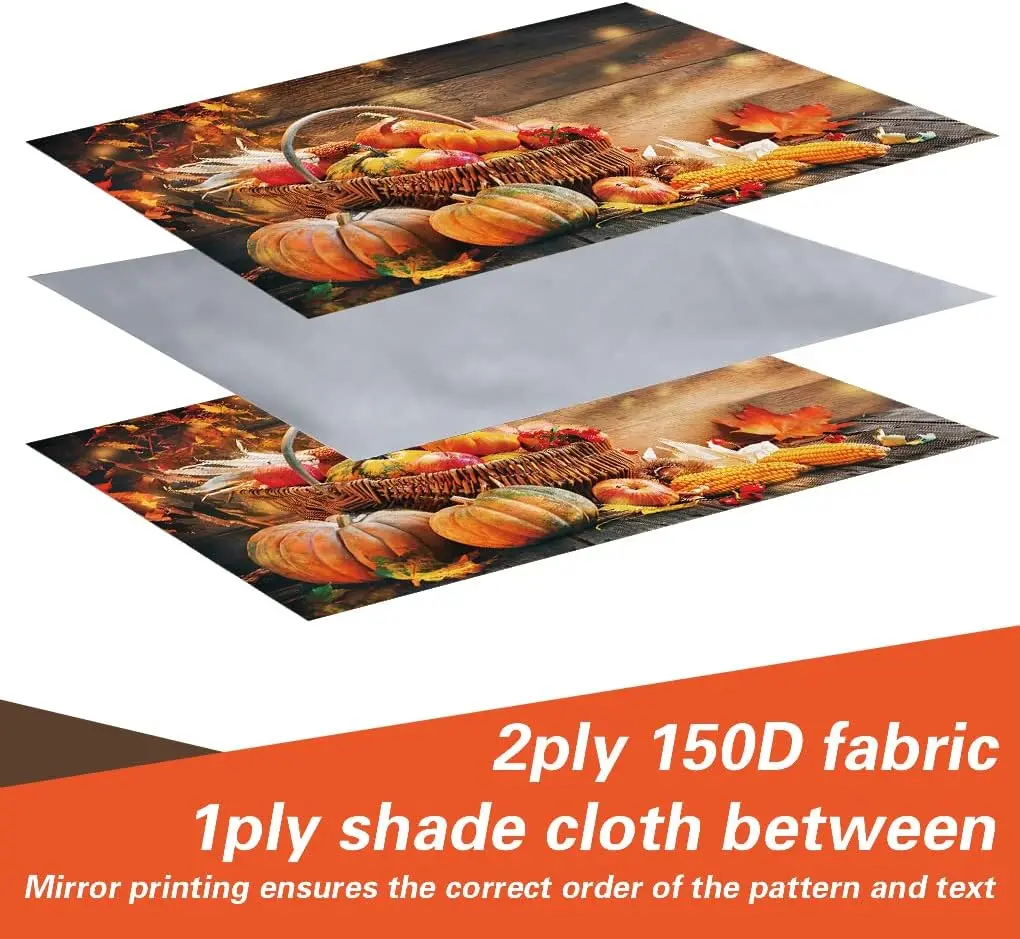 Fall Harvest Thanksgiving Pumpkin Garden Flag 3x5 Ft Double Sided 3 Layers, Rustic Seasonal Autumn with Brass Grommets
