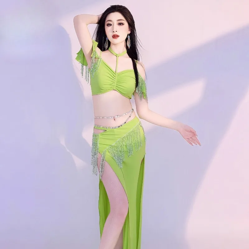 ที่กําหนดเองใหม่ Belly Dance ชุดเงาพู่ Oriental Dancewear ฝึกเสื้อผ้าชุดเสื้อผ้าอินเดียผู้หญิง