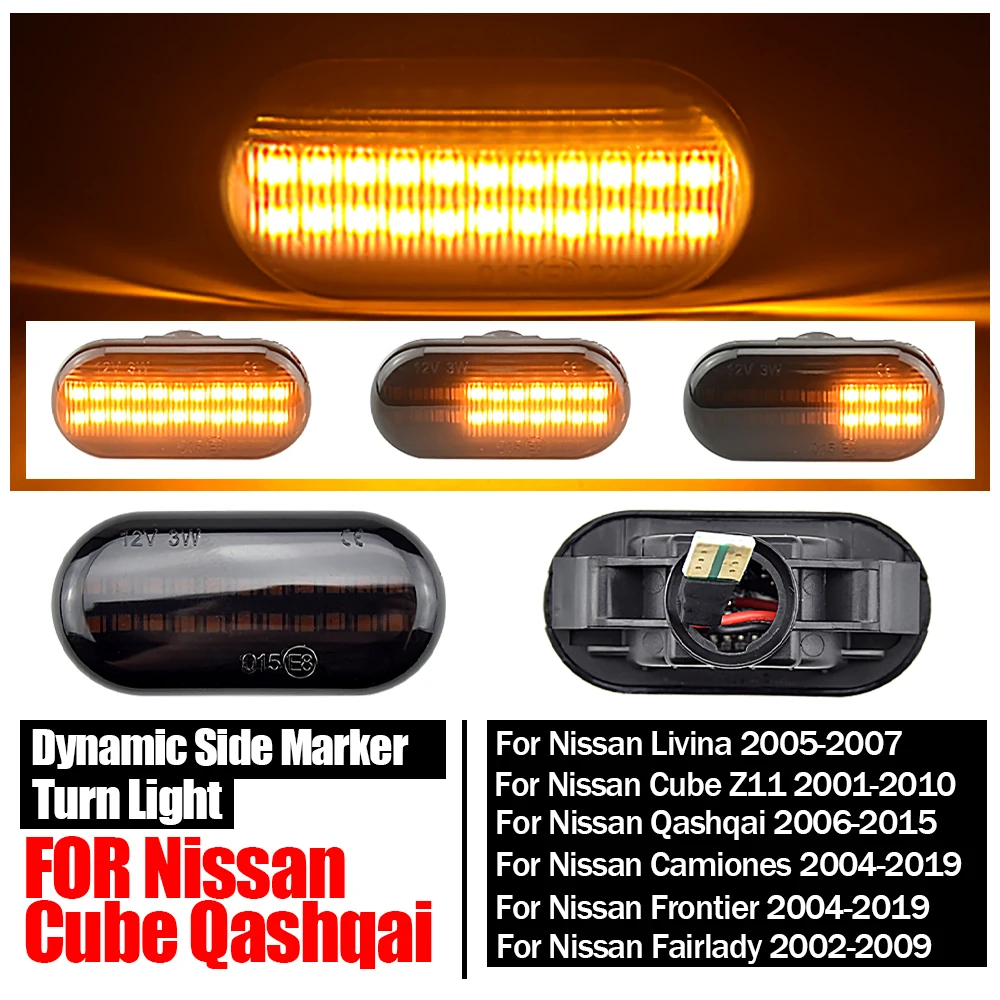 1pair Led Dynamic Side Marker Turn Signal Light For Nissan Cube Z11 Camiones D40 Frontier D40 Fairlady Z33 Terrano III