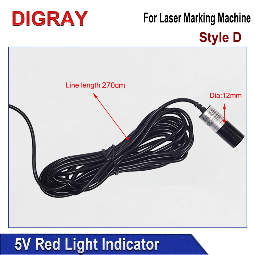 DIGRAY Red Dotted Beam Light 650nm 5V 10mW Infrared Adjustable Laser Module Locator &Adapter for Fiber Marking or Cutting Machin