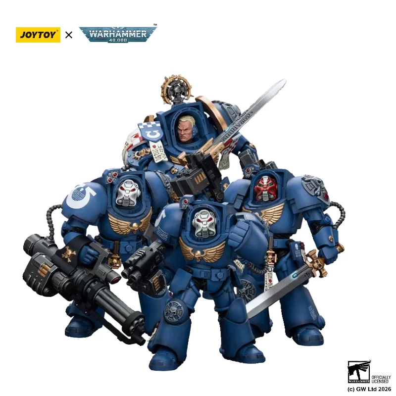 

JOYTOY Warhammer 40K Ultramarines Terminator Squad Captain Severus Agemman 4 Figures Collectible Articulated Action Figure Set