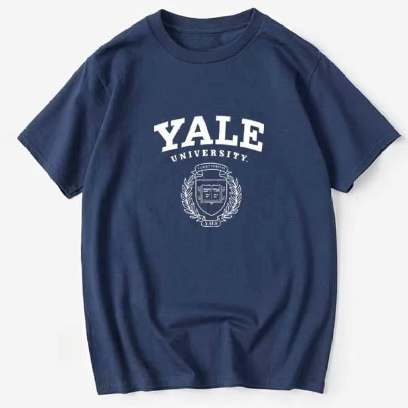 2026 New Yale University Oversized Unisex Streetwear T Shirt Family Matching Vintage College Emblem Graphic Short Sleeve Tee
