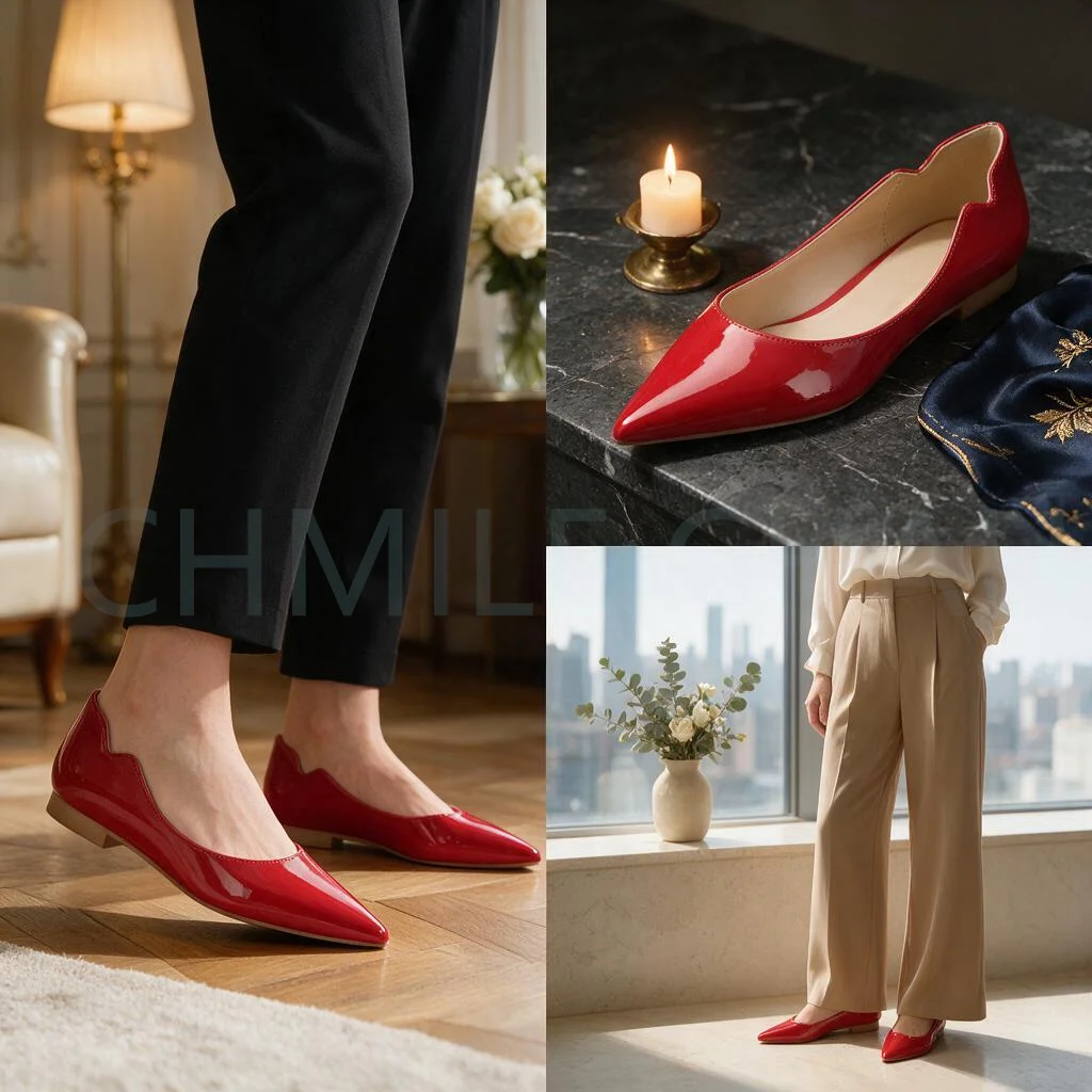 Measure Your Feet Length Before OrderCasual Luxury Designer Women Flat Shoes Pointed Toe Fashion Party Dress Pumps 148-CHC-33