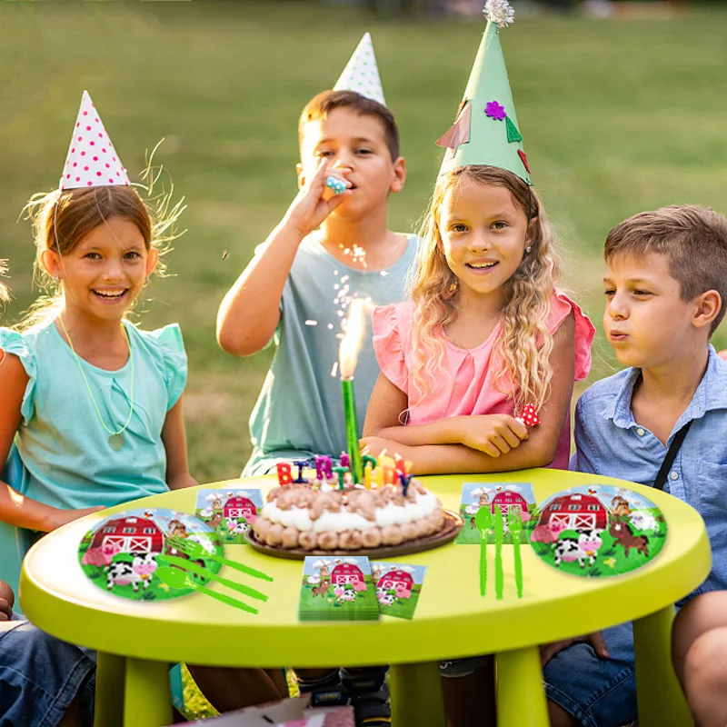مزرعة موضوع حفلة عيد ميلاد الديكور حفلة لصالح زينون مزرعة بالونات أطباق عيد ميلاد منديل أكواب أدوات المائدة مجموعة كاملة من لوازم #1