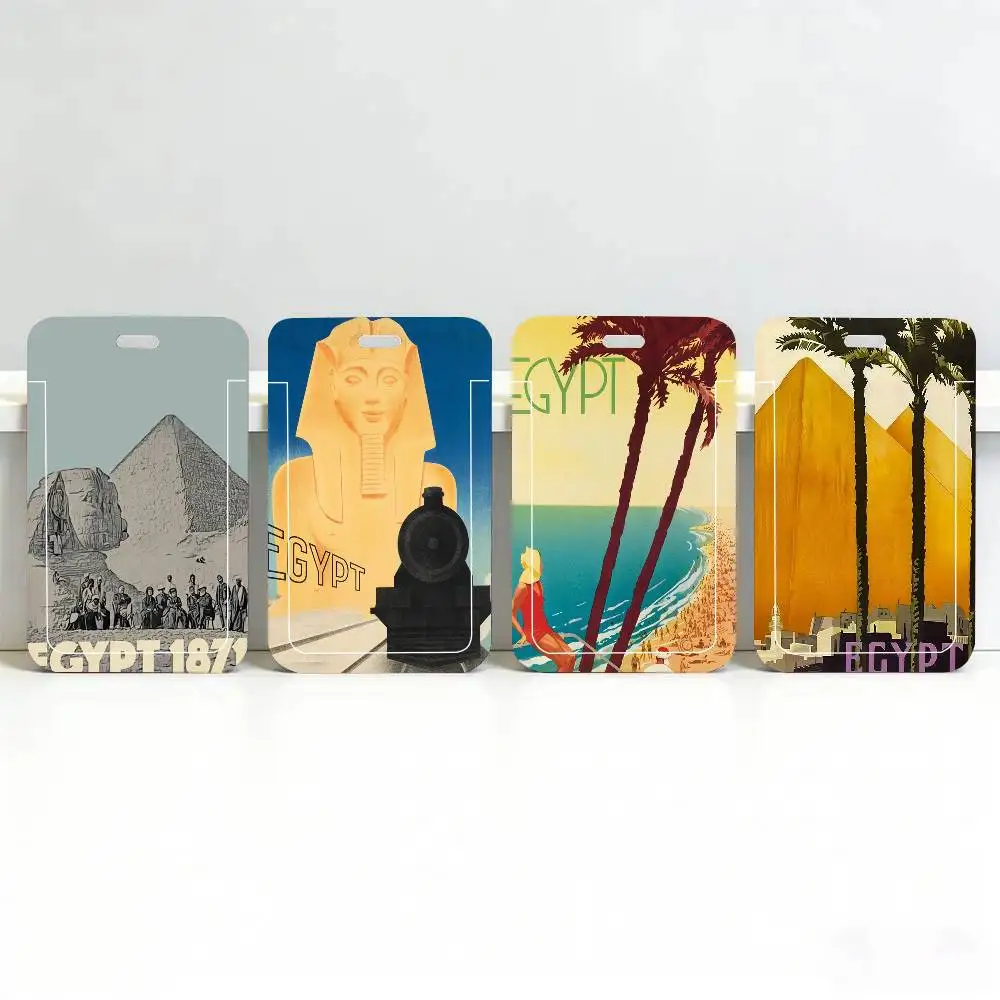 Retro Egypt Black Lanyard Card Holders Student Meal Cards And Campus Ids School