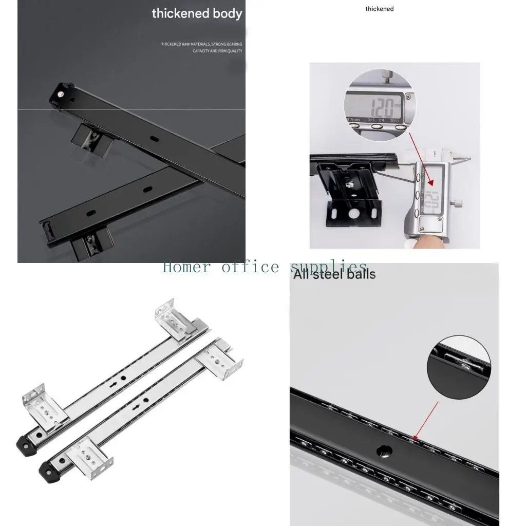 K43B Customizable Keyboard Tray Slide 4 Position Selection And 24cm Full Extension For Stability