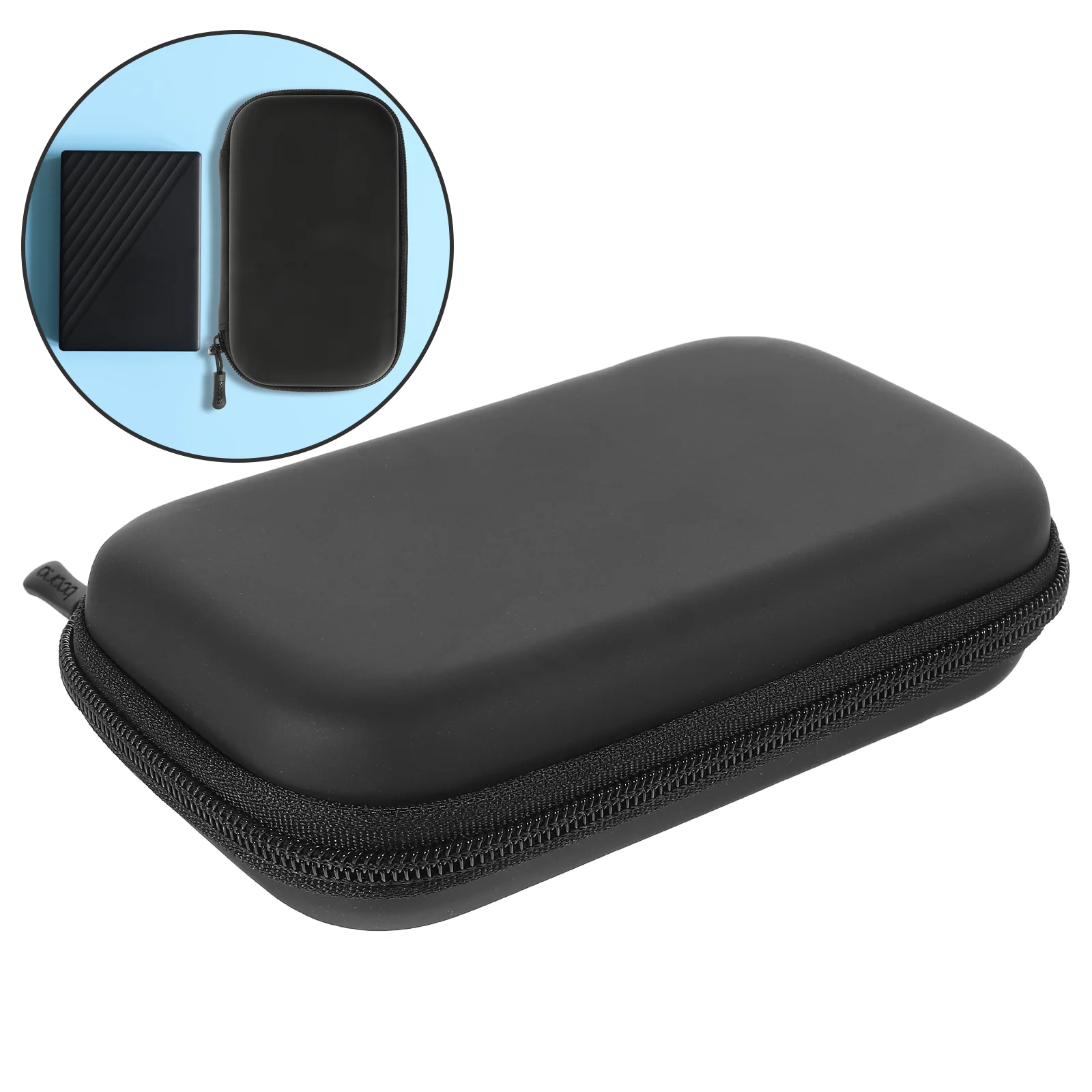 Pu Mobile Hard Lavalier Headset Opbergtas Zwart Elektronica Organizer Case Reizen Reversmicrofoon