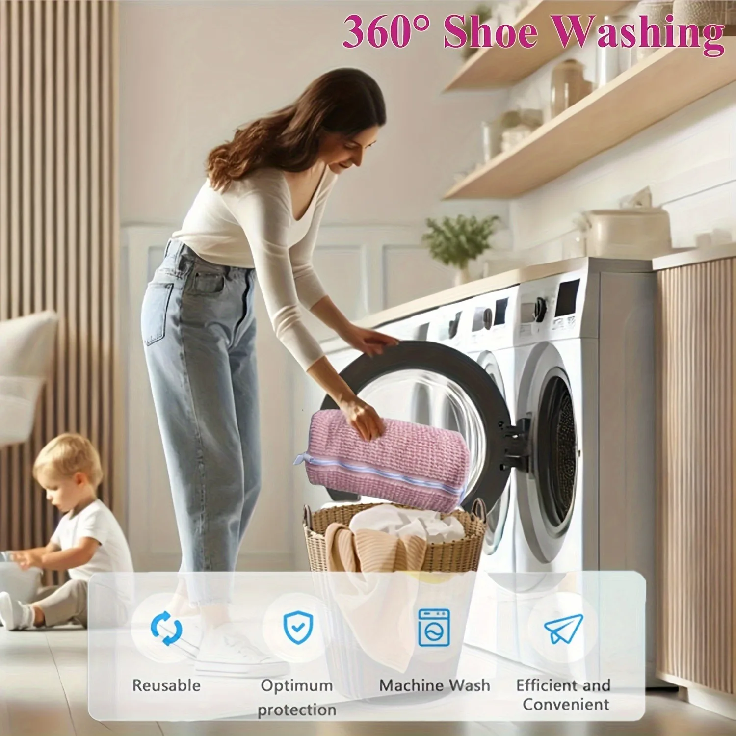 Reusable shoe washer bag,washer and dryer,fits all shoe shapes,durable zipper washer bag,back to school season, Christmas gifts