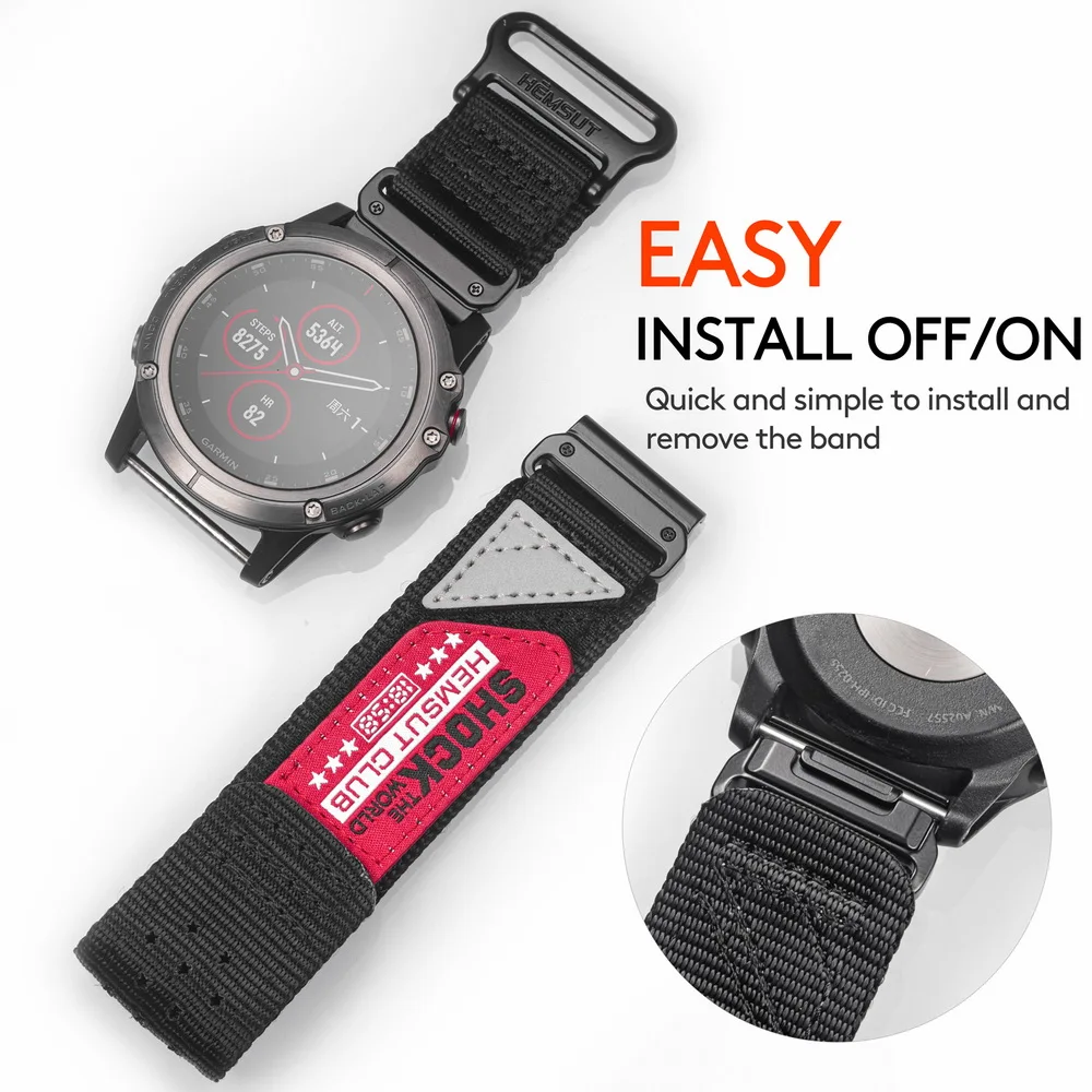 

For Garmin Watch band Quickfit 20/22/26mm Nylon Soft breathable Wrist Straps Compatibilty Tactix Marq Instinct