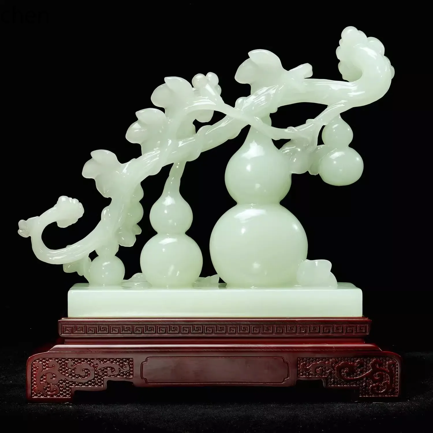 CZ  Blessings Jade Gourd Ornament for Home, Company Reception Prosperity in the Home, Living Room, Birthday Blessings and Wishes