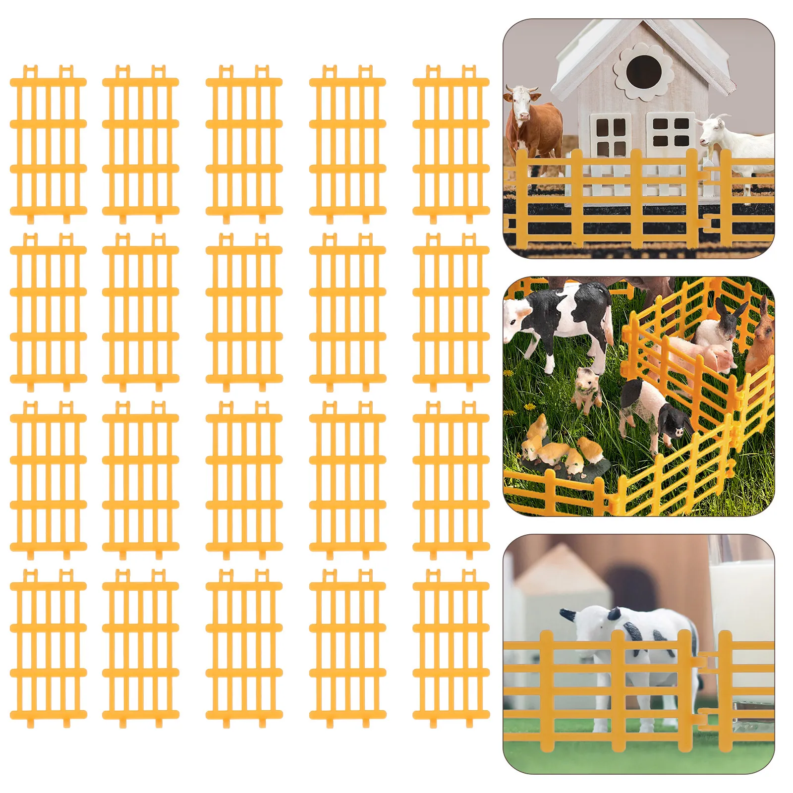 

20 шт. миниатюрных заборчиков из ПВХ для декорации фермерских сцен, микроландшафтов и интерьера, развивающая игрушка