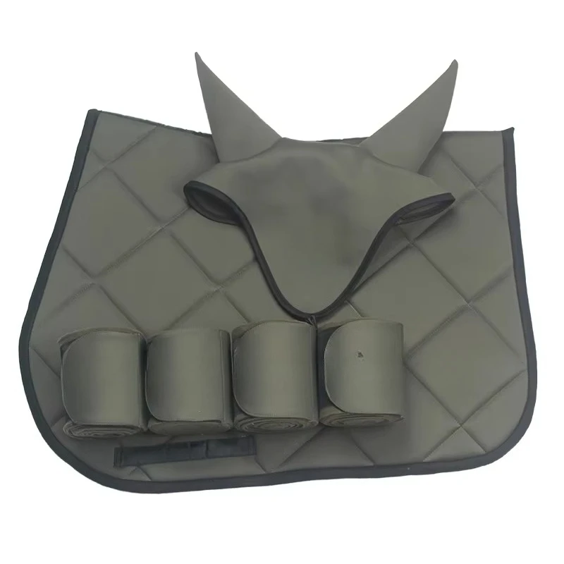 Dressage Saddle Pad, Jumping Saddle Pad, Horse Ear Bonnet, Leg Wraps Bandages, Equestrian Set
