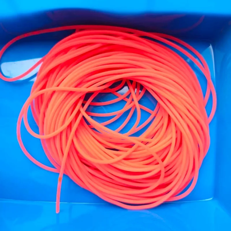 Anpassbare 10M Massive Elastische Gummileinen 2,2 2,5 2,8mm Blau Orange Rot Schwarz Naturlatex-Seil für Angeln & Tennistraining – Detail 2