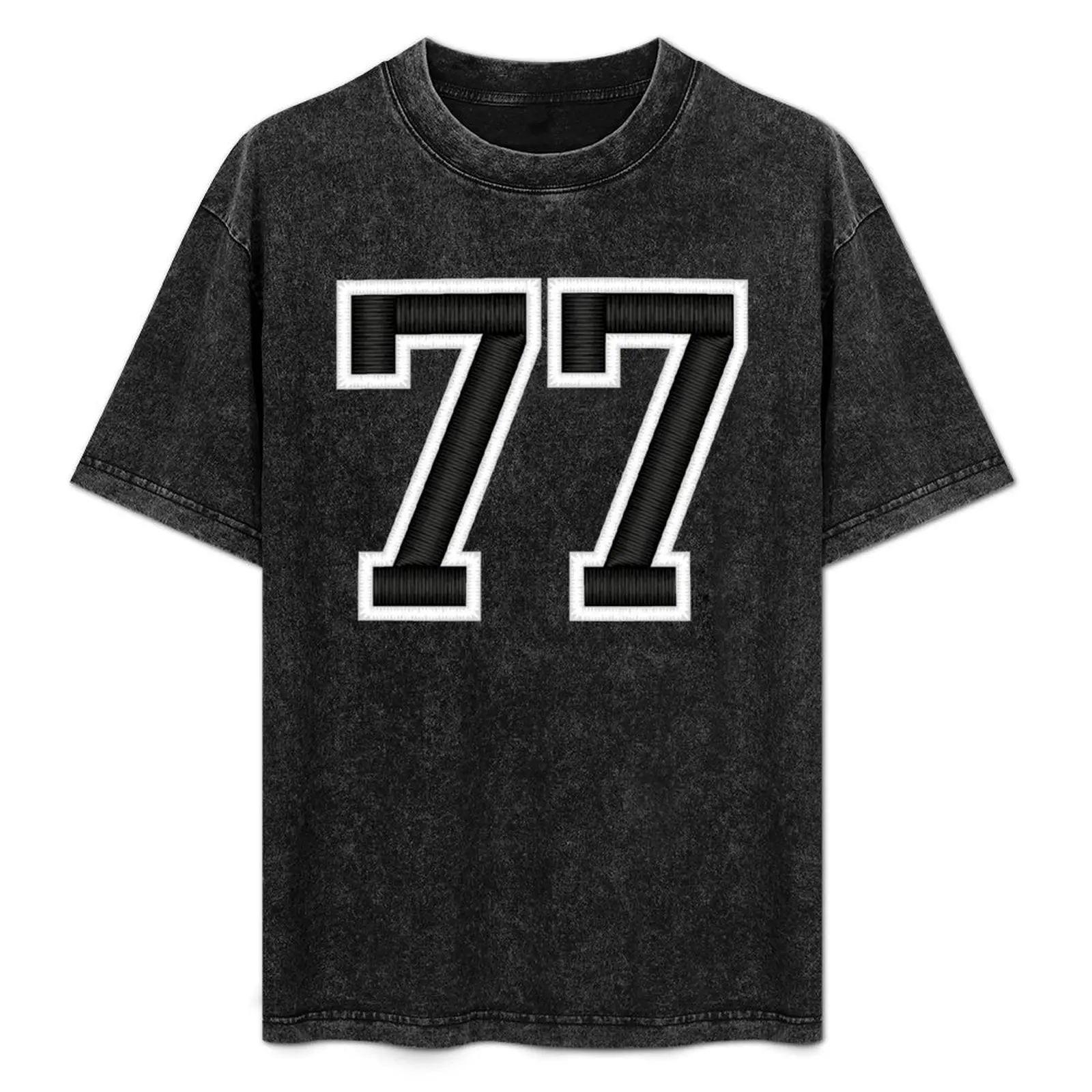 77 Black Jersey Sports Number seventy-seven Football 77 T-Shirt anime tshirt rapper graphic tees blanks black t-shirts for men