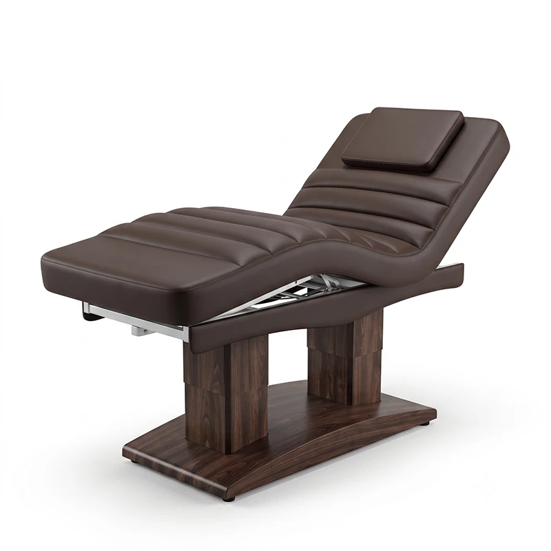 Wooden Base Multi-Motor Electric Adjustable Beauty Bed for Salon Business Growth Suitable for Beauty Shops