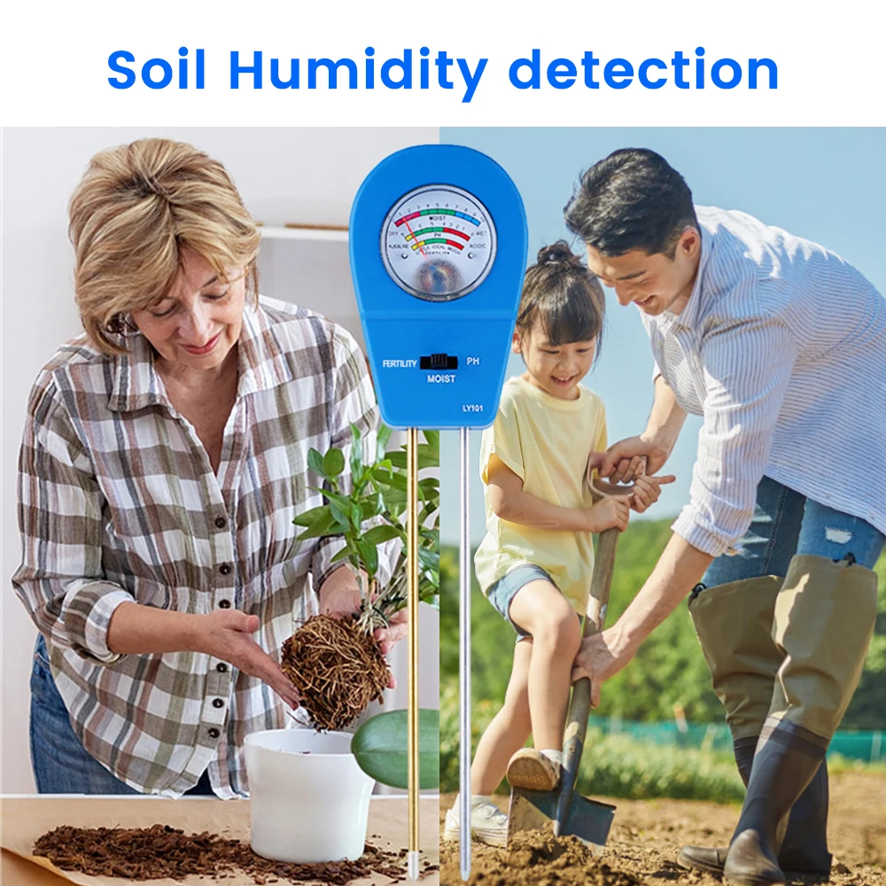 3 In1 Soil PH Tester Fertility Humidity PH Meters Test Tool Pointer Type Detector Garden Planting Maintenance Soil Testing Tools