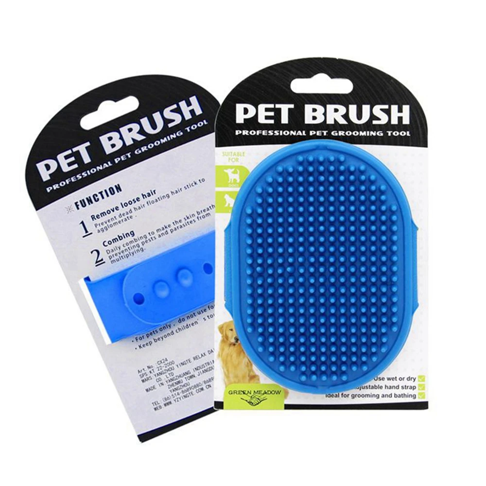 Soft Rubber Dog Brush Comb Cat Bath Brush Rubber Glove Hair Fur Grooming Massage Brush For Small Medium Dog Cats