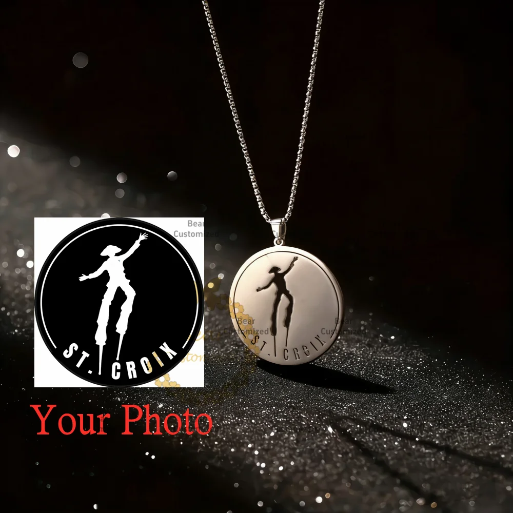 Personalized Custom Brand Logo Necklaces Pendants Chain Stainles Steel Engraved Picture Handwritten Letter Name Jewelry Gifts