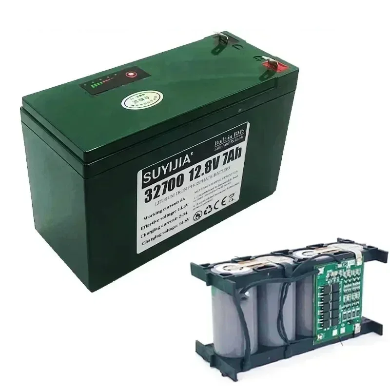 New 4S1P 32700 12.8V Battery Pack, Real Capacity 7000mAh, with 4S 7A Balanced BMS Electric Bicycle Electric Boat 12V Car Battery