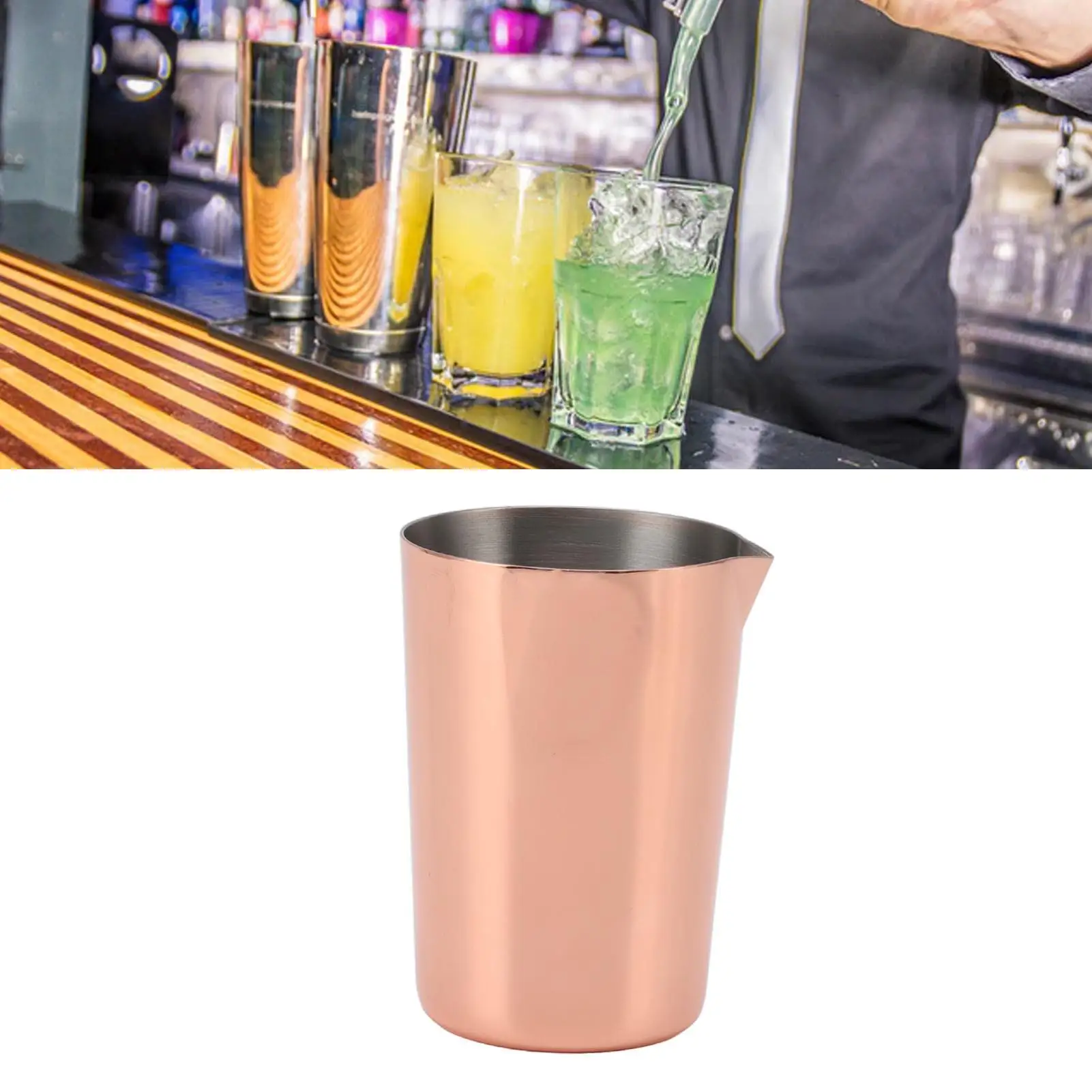 Fade-Resistant Cocktail Mixing Cup with Pour Spout - Ideal Bartending  for Home & for bar Use