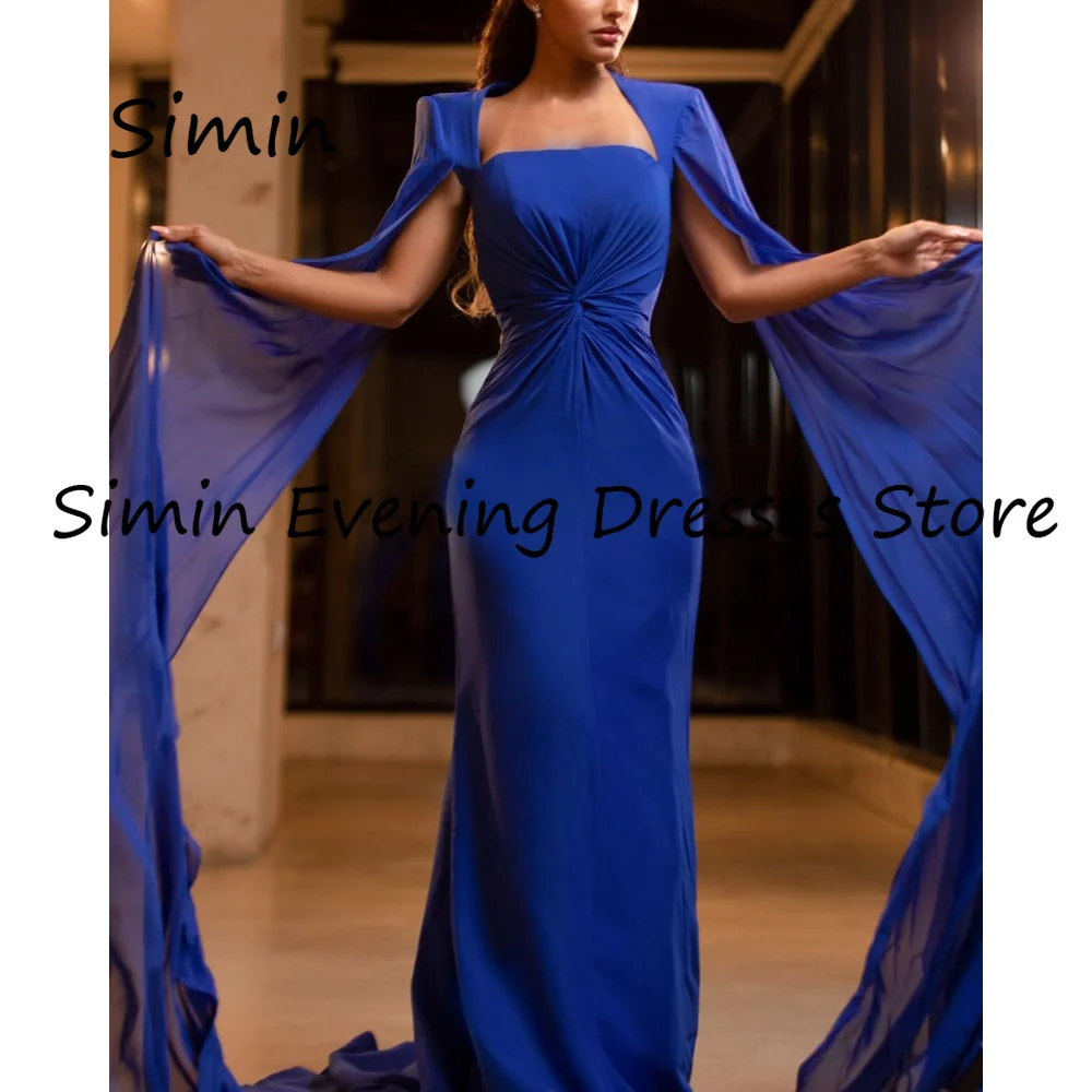 

Simin Chiffon Mermaid Square Neck Ruffle Luxury Prom Gown Floor-length Evening Elegant Pretty Party dresses for women 2023