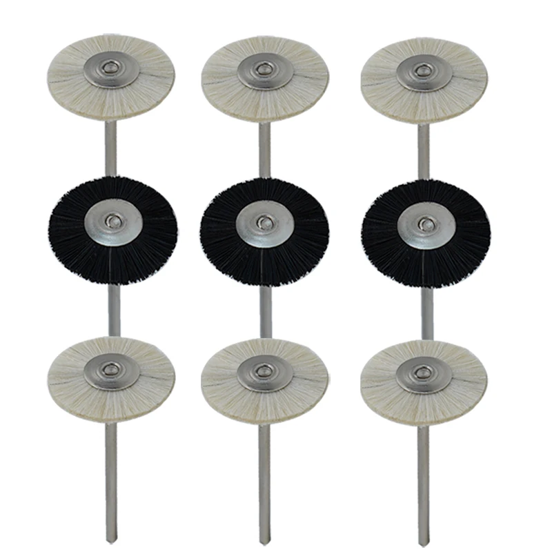 5pcs Polishing Brush Cotton/Wool 2.35mm Soft Hair Rotary Tools Low Speed HP Shank Buff Dental Laboratory Lab Materials