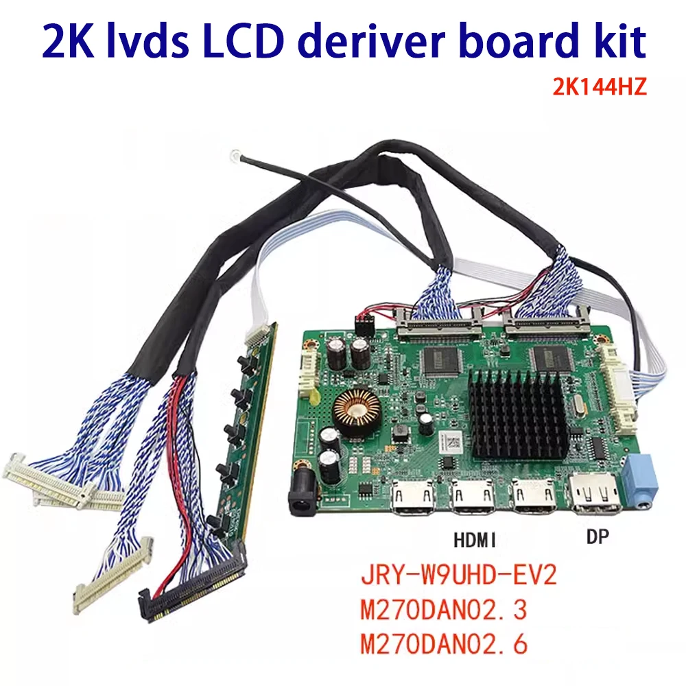 2K lvds lcd driver board kit for M238DTN01.0 2560x1440 144hz screen standard hdmi DP input