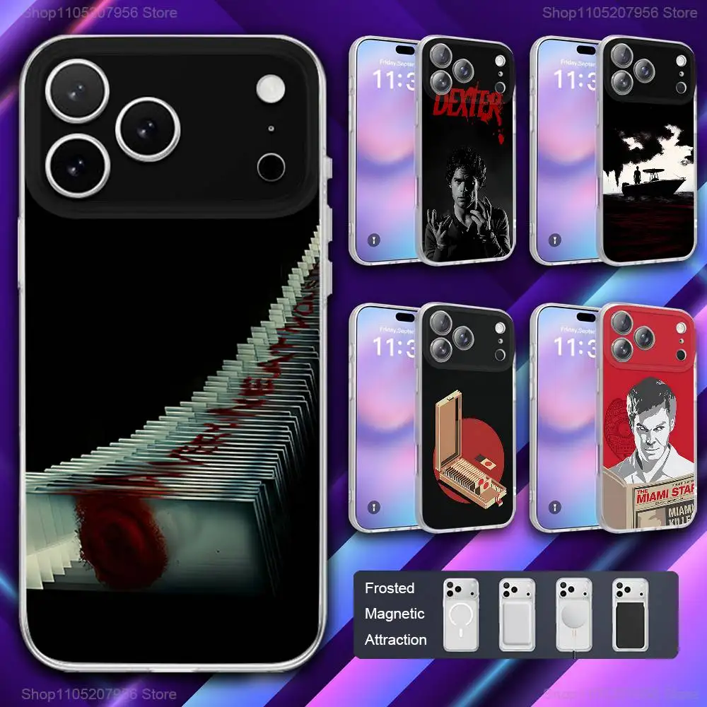 

D-Dexter M-Morgan Phone Case For iPhone 11,12,15,14,13,17,16,Pro,Plus,E,Max,Air,Mini Magnetic Frosted Cover