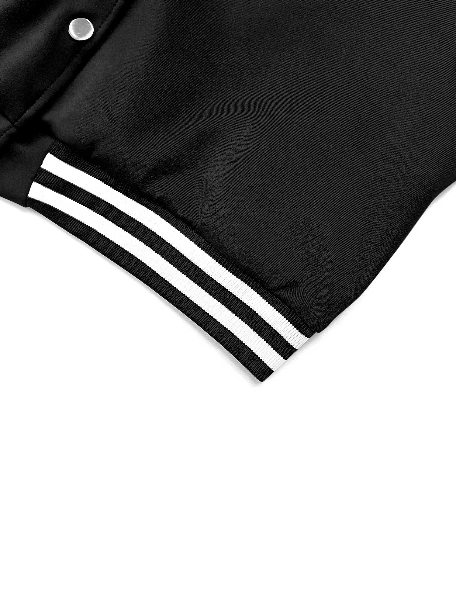Modischer College-Mantel mit gestreiften Akzenten, kurze Bomberjacke für den urbanen Hip-Hop-Alltagsstil – Detail 15