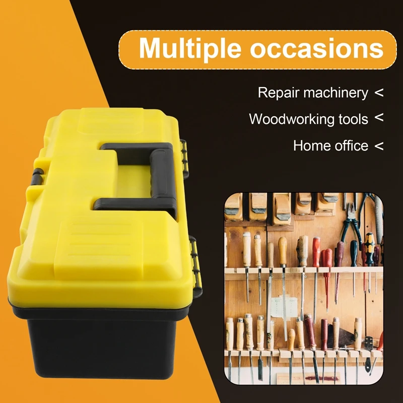 12In Electrical Toolbox Thickened Plastic Sturdy Storage Box Repair Machinery Woodworker Home Office Storage Tool 2PCS