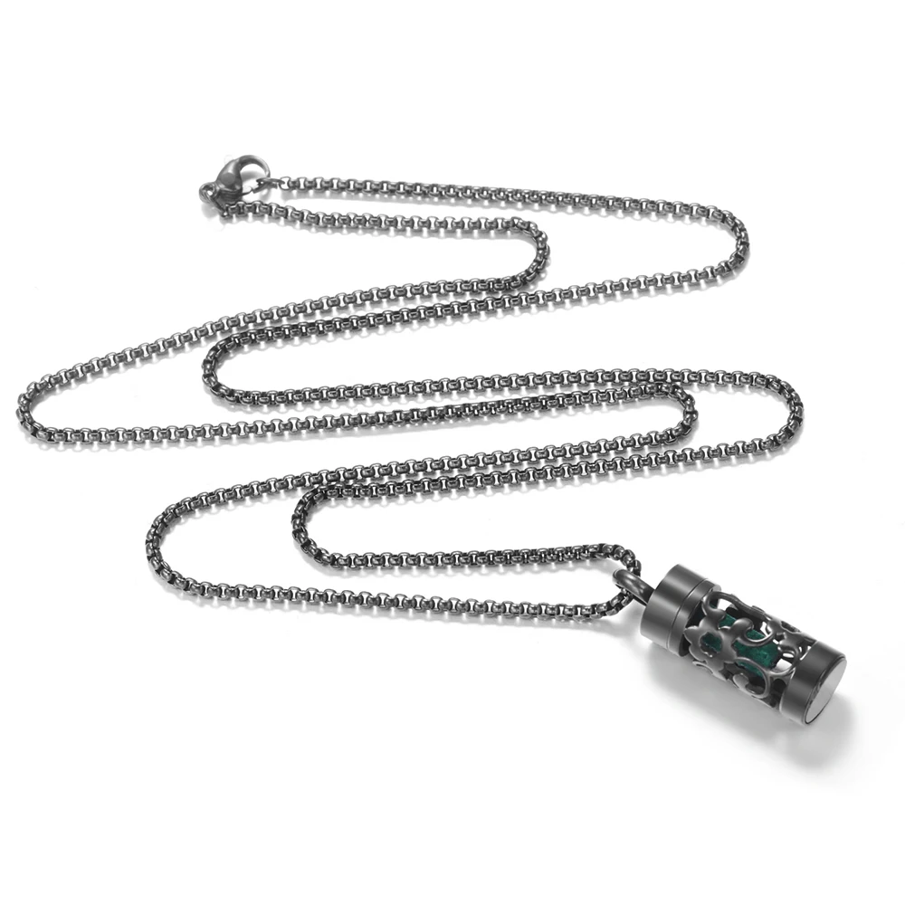 New Black Aromatherapy Flowers Heart-Shaped Hollow Pendant Stainless Steel Women Perfume Essential Oil Diffuser Lockets Necklace