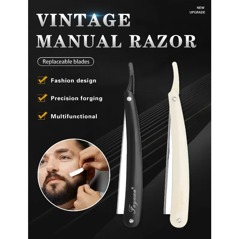 Pro Manual Shaver Straight Edge Stainless Steel Sharp Barber Razor Folding Shaving Beard Cutter Holder Barber Tools