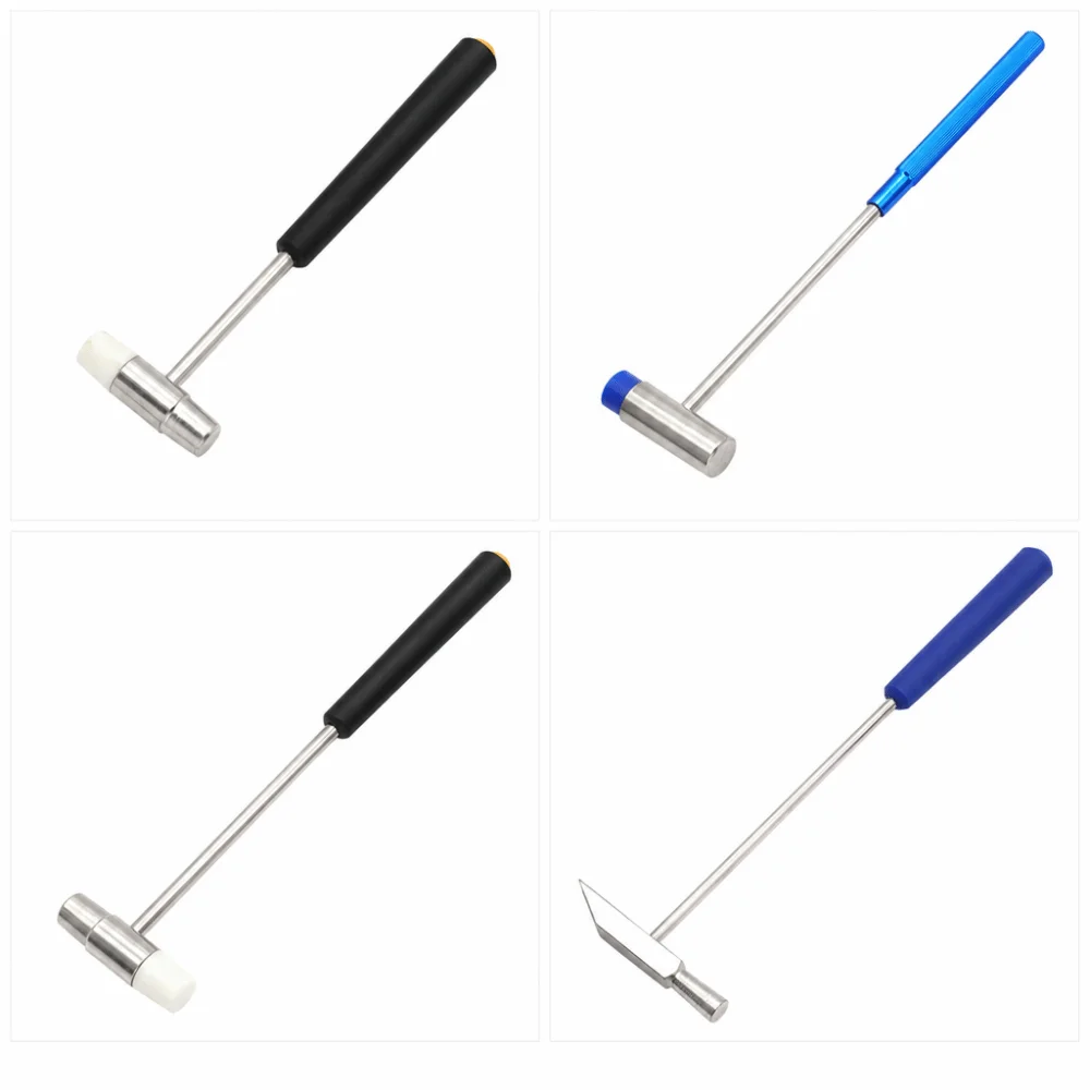 Multi-size Mini Hammer Metal Body Dual Hardness Dual Head Hammer Rubber & Metal Compact Design Dual Material Hammer Watch Repair
