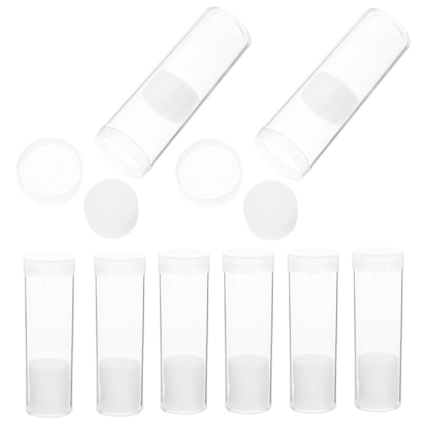 10Pcs Plastic Coin Holders Transparent Storage Tube for Coins Fine Craftsmanship Secure Closure for Coin Collection Organization