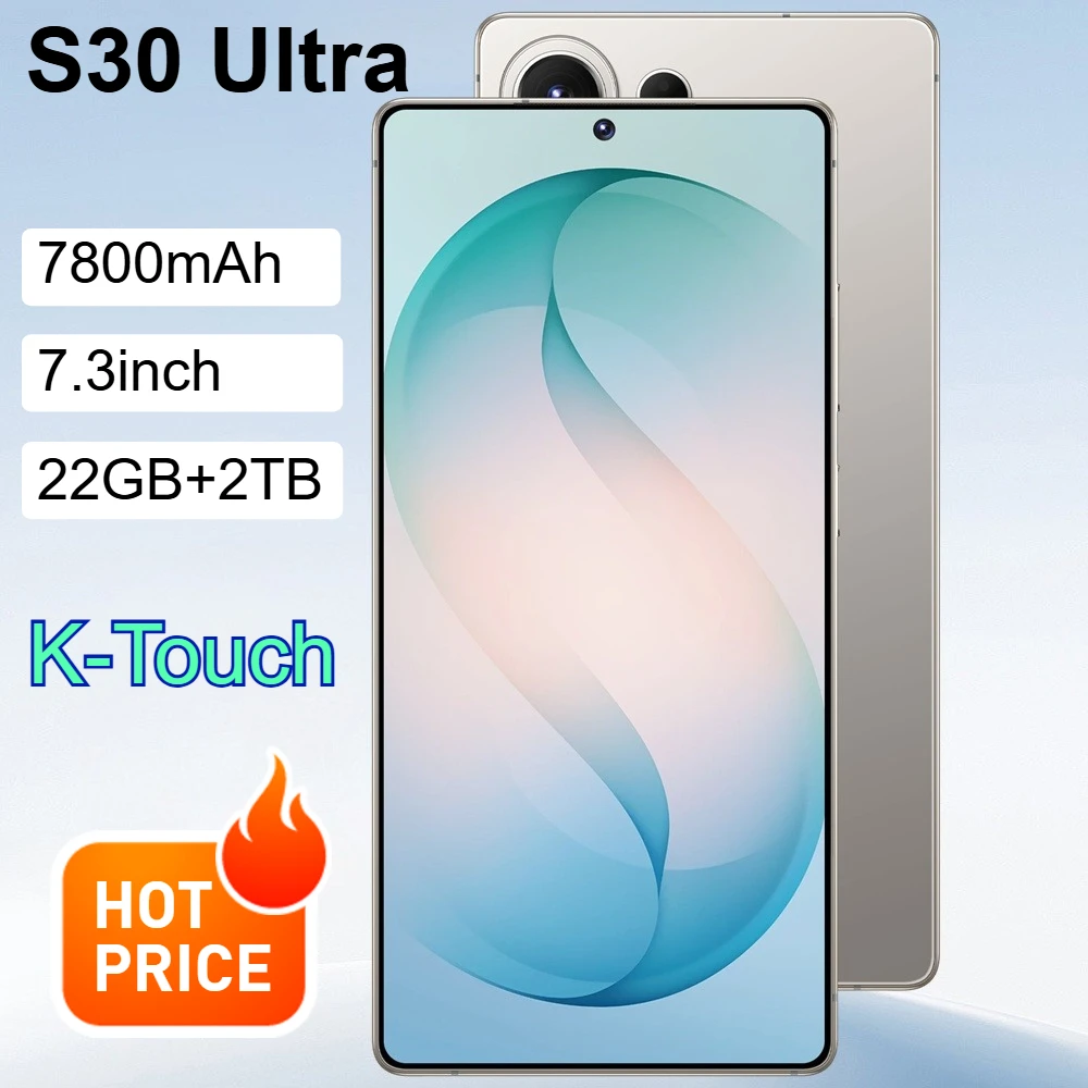 telefono inteligente k-touch para s30 ultra 5g pantalla completa de 73 pulgadas bateria de 7800mah 22gb ram 2tb rom face id camara de 48mp 5g doble sim desbloqueado android 15 con radio fm