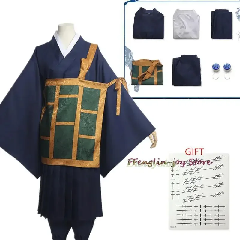Anime Jujutsu Kaisen Geto Suguru Cosplay disfraz peluca negro estilo chino sotana uniforme bata hombre mujer Halloween carnaval traje