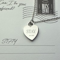 STAY Heart-shaped Label Necklace | Gift for Skz Jewelry Fans