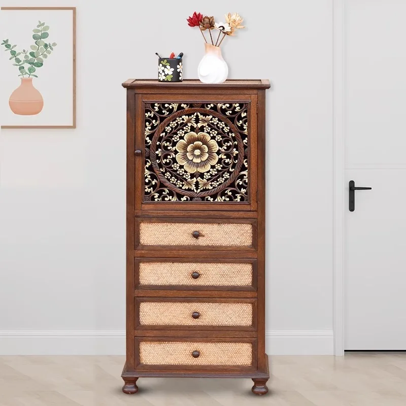Thailand imported South East Asia carved with drawers living room foyer locker, bookcase porch storage cabinet