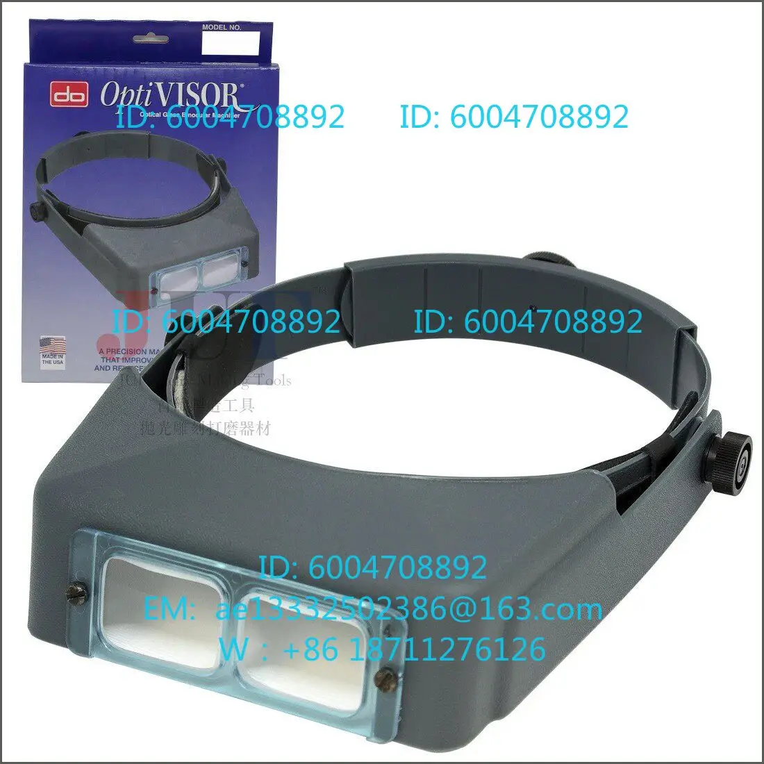 Lupa de cabeza Donegan Optivisor para relojes y joyería, ideal para apreciar y reparar, especificaciones completas