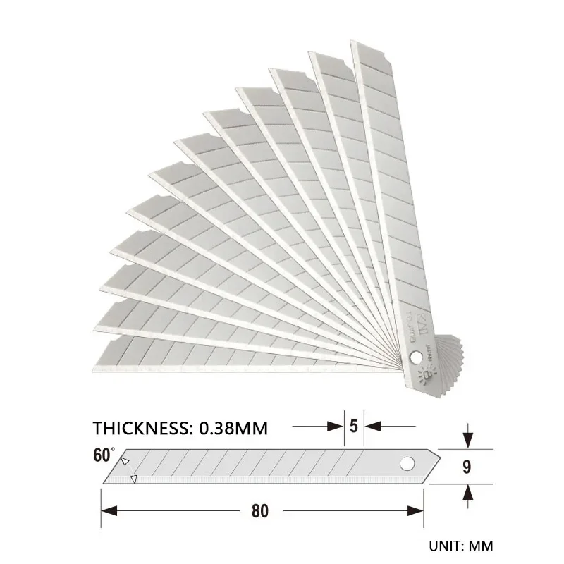 TAJIMA CB30KH 60° Angle Sharp Blades 10PCS 9mm Spare Blades Set A-Type Utility Knife Endura Blade for LC320B/330B/360B Cutter